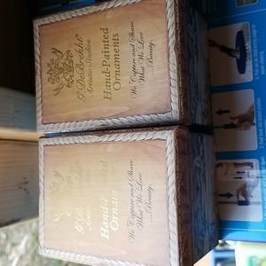 Set of 3 G. Debrekht hand painted ornaments